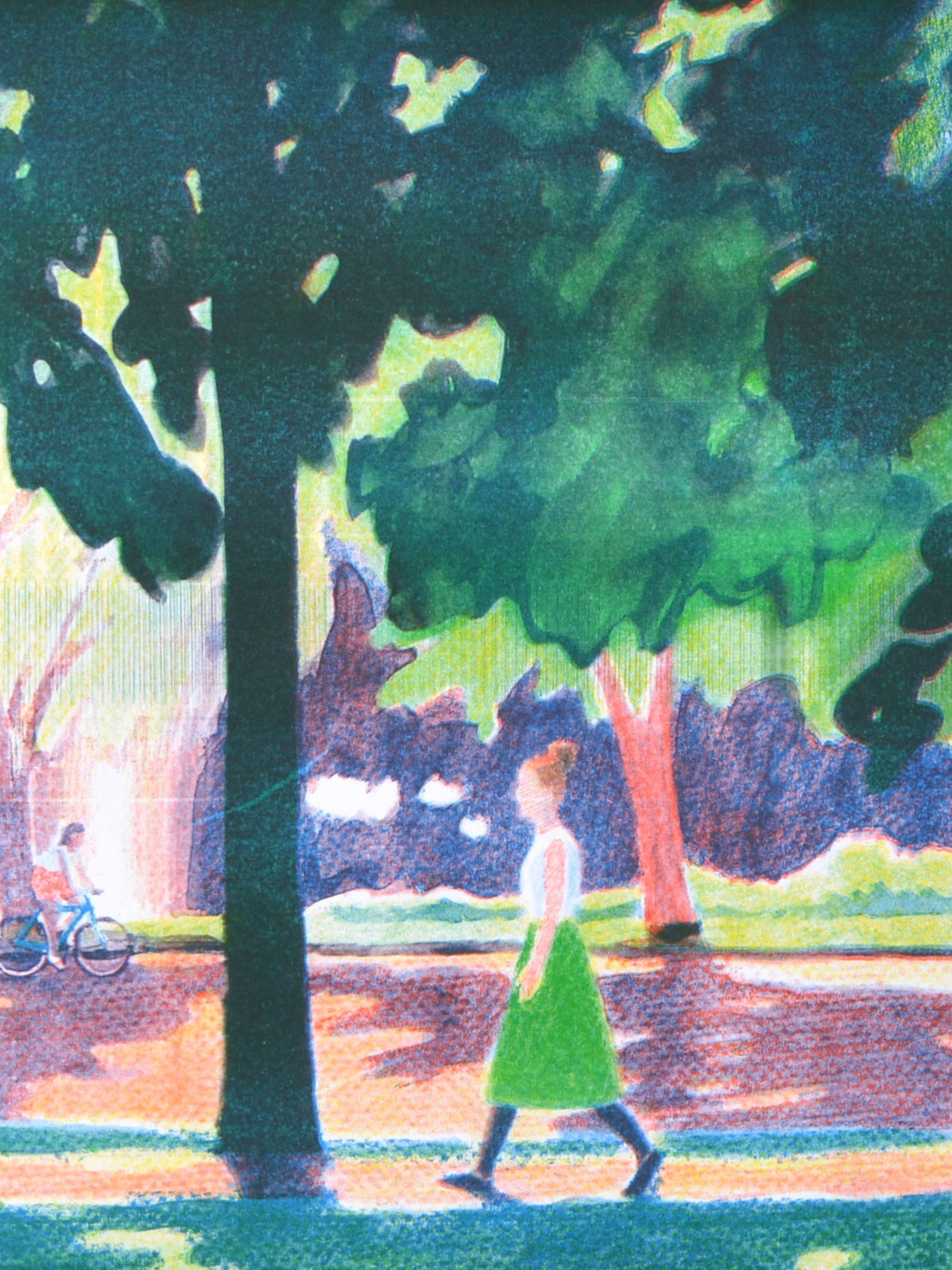 Im Park Brunnen (Risografie)
