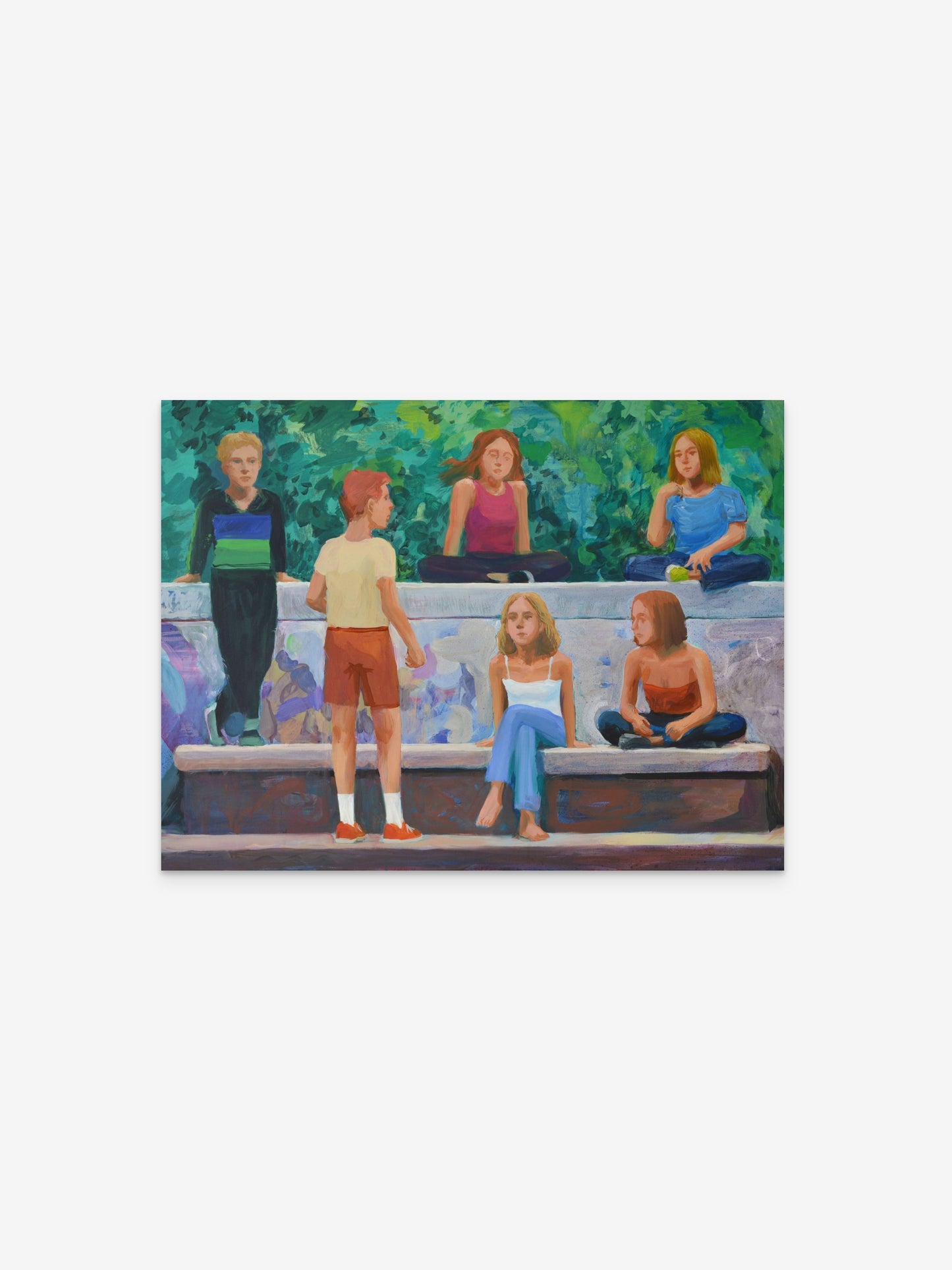 Sechs Figuren auf der Brücke