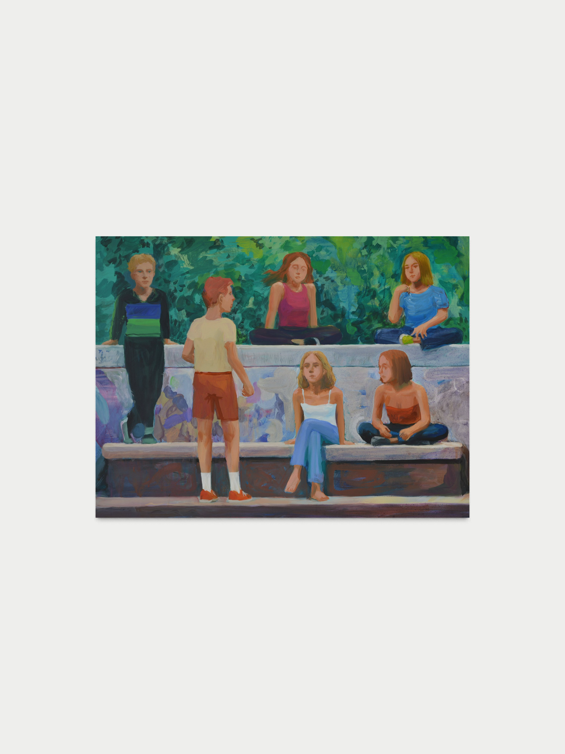 Sechs Figuren auf der Brücke