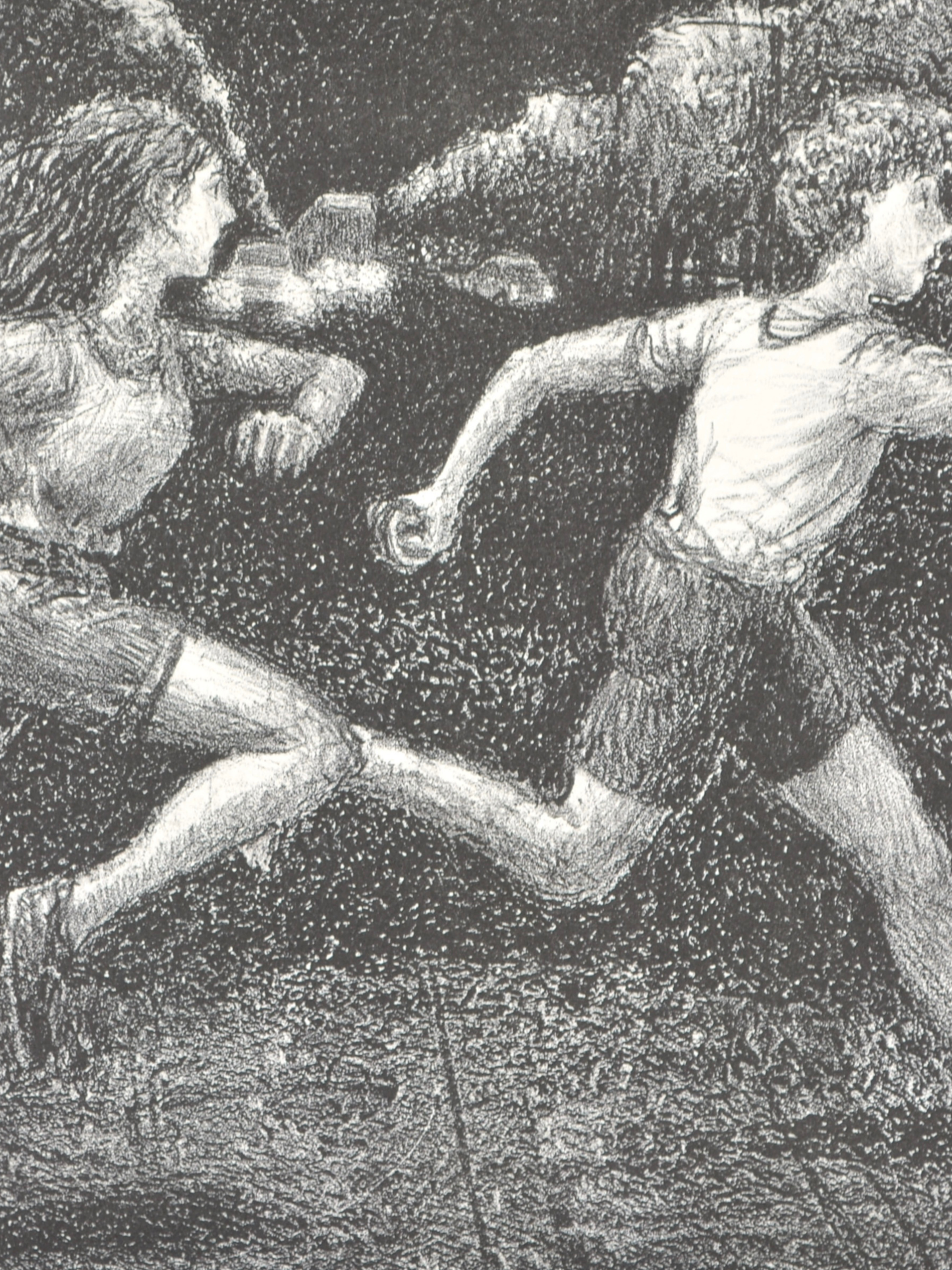 Später Abend in der Hauptstraße (Lithografie)
