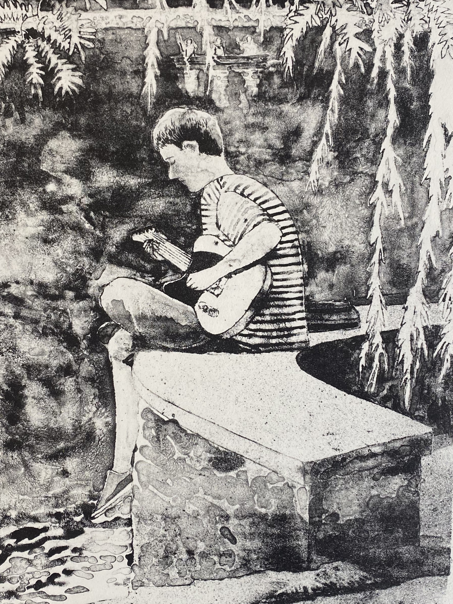 Übung der Gitarre (Lithografie)