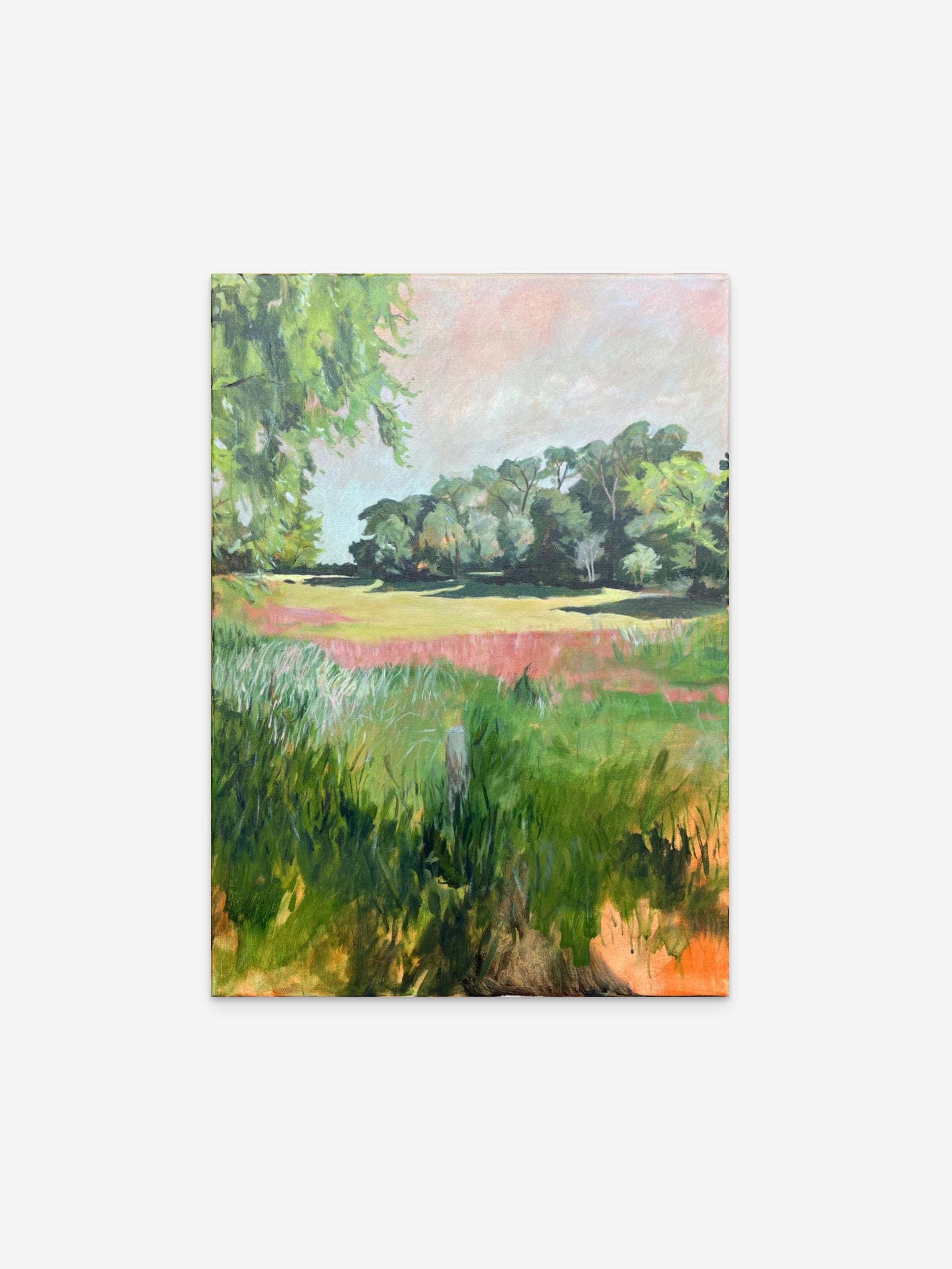 The deers are hiding behind the trees