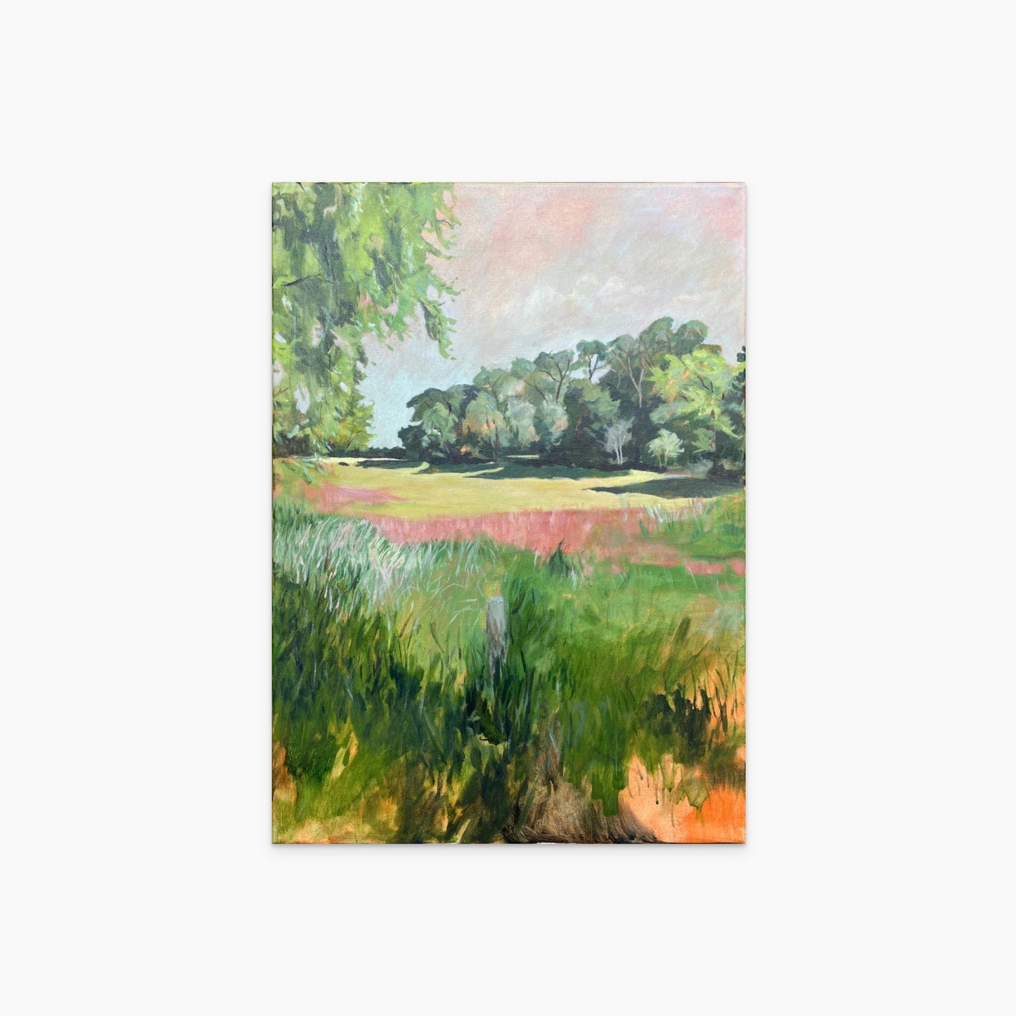 The deers are hiding behind the trees